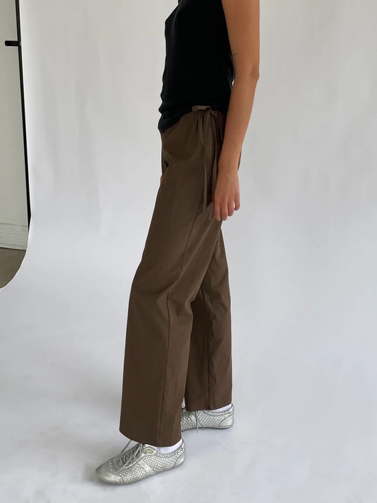 Brooke Callahan Pants - Brooke Callahan Tie Pants Chocolate Brown XXL